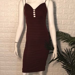 Burgundy heart shape dress